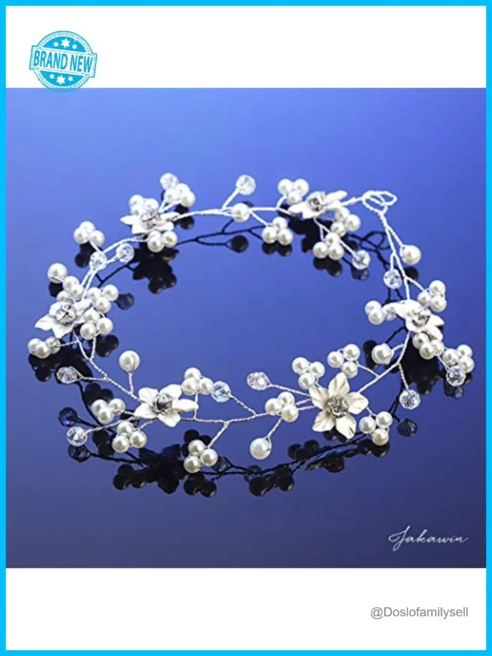 Wedding Hair Vine Pearl Headpiece Floral Headband Hair Accessory